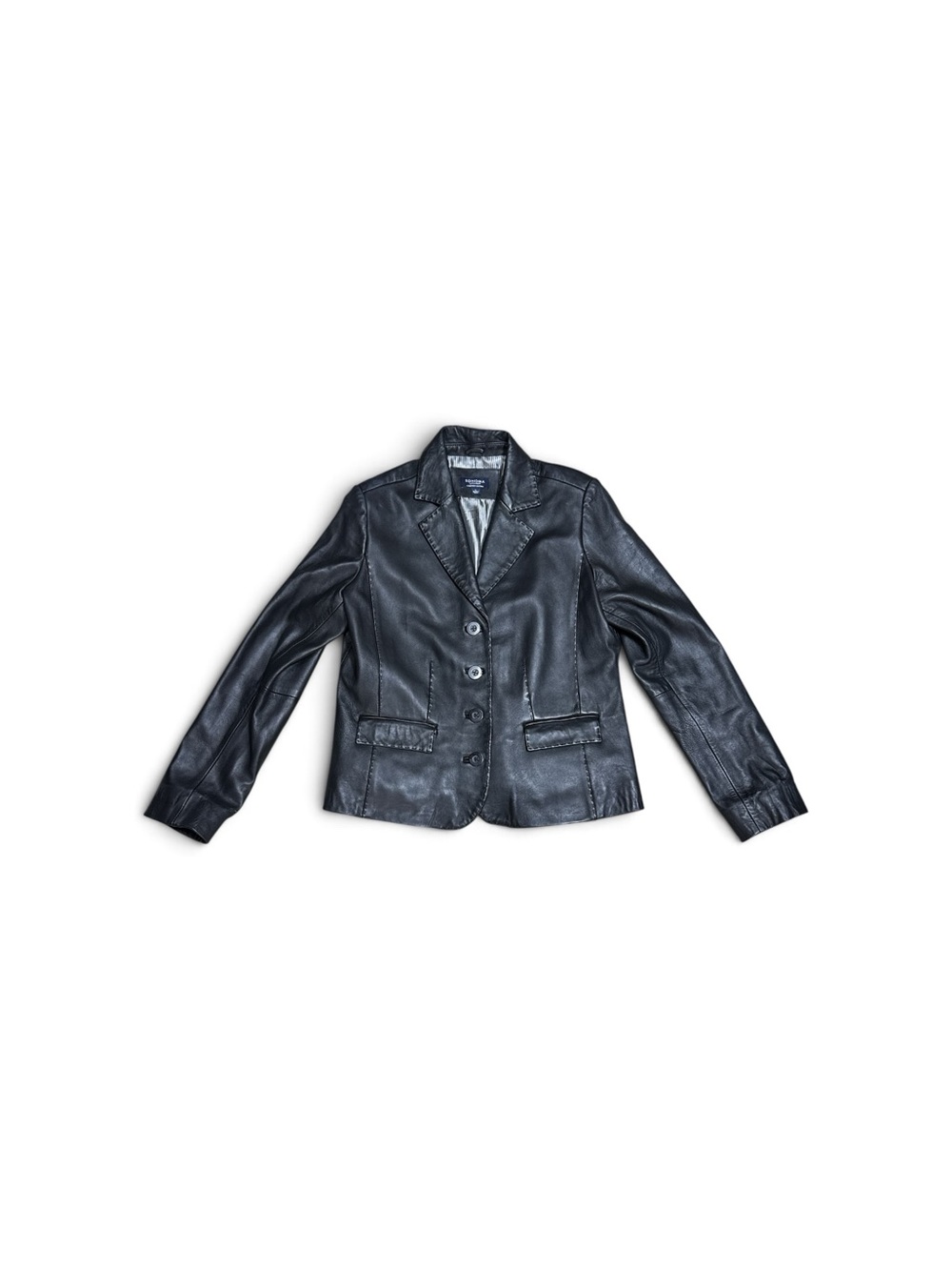 Vintage Sonoma Life + Style Black Lambskin Leather Blazer Jacket Women’s L